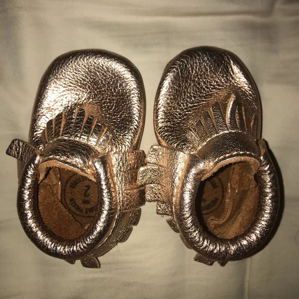 Metallic Rose Gold size 2 Freshly Picked Moccs